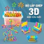 Hộp đồ chơi lắp ghép que 3D sáng tạo cho bé, Bộ Xếp hình que diêm bằng nhựa