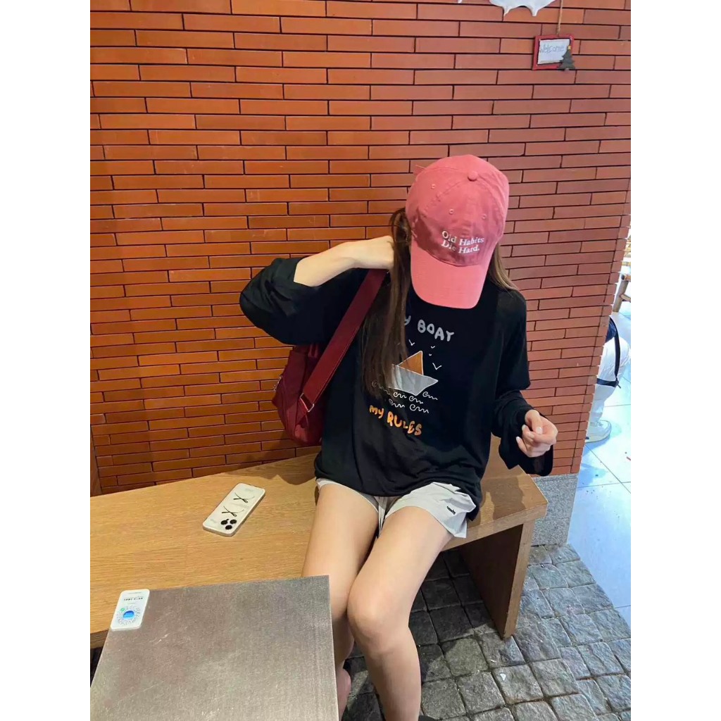 Áo thun tay dài nữ In hình dể thương JULY fashion2023 ,Áo thun nữ cổ tròn dáng rộng chất xược cotton, thun giấy