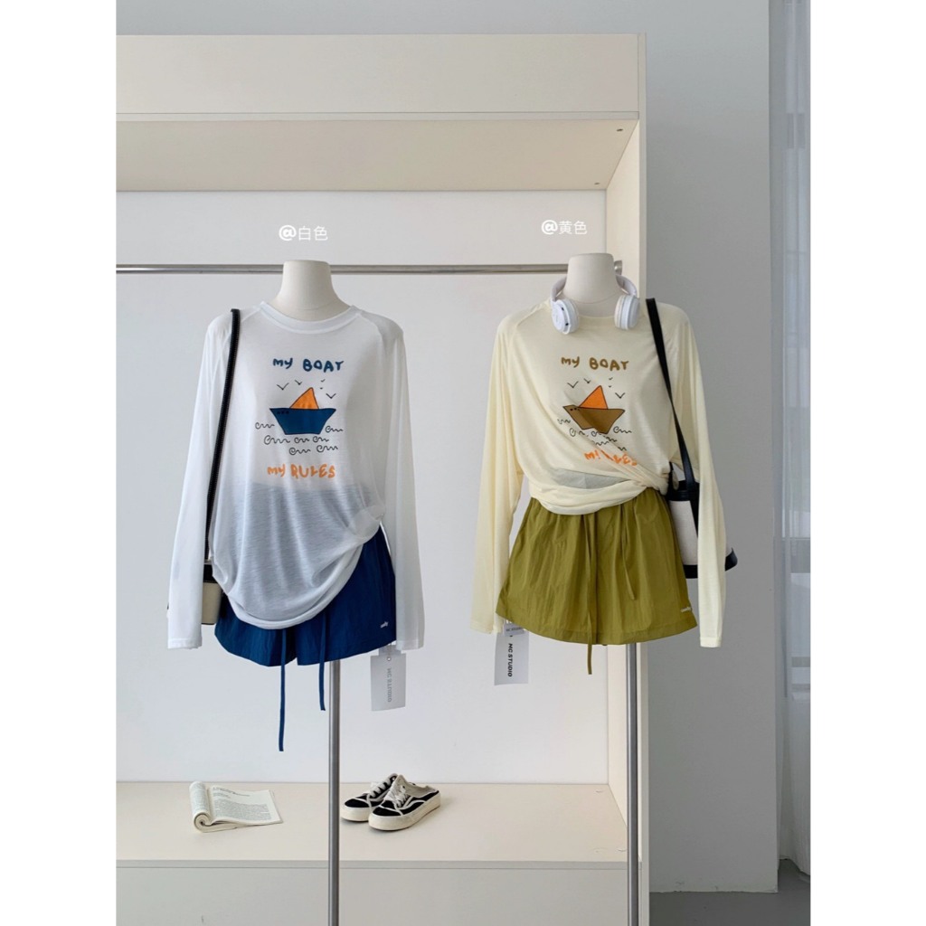 Áo thun tay dài nữ In hình dể thương JULY fashion2023 ,Áo thun nữ cổ tròn dáng rộng chất xược cotton, thun giấy