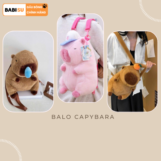 Balo Capybara Túi Capybara Dễ Thương Balo Gấu Bông Capybara Chất Liệu Vải Lông Cao Cấp Mềm Mại Capybara Balo 25 - 40Cm