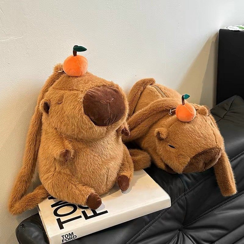 Balo Capybara Túi Capybara Dễ Thương Balo Gấu Bông Capybara Chất Liệu Vải Lông Cao Cấp Mềm Mại Capybara Balo 25 - 40Cm