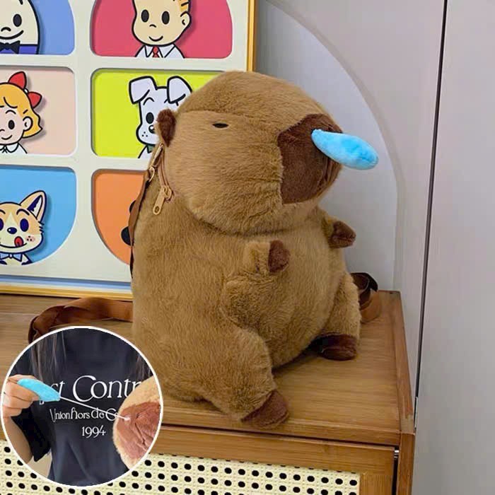 Balo Capybara Túi Capybara Dễ Thương Balo Gấu Bông Capybara Chất Liệu Vải Lông Cao Cấp Mềm Mại Capybara Balo 25 - 40Cm