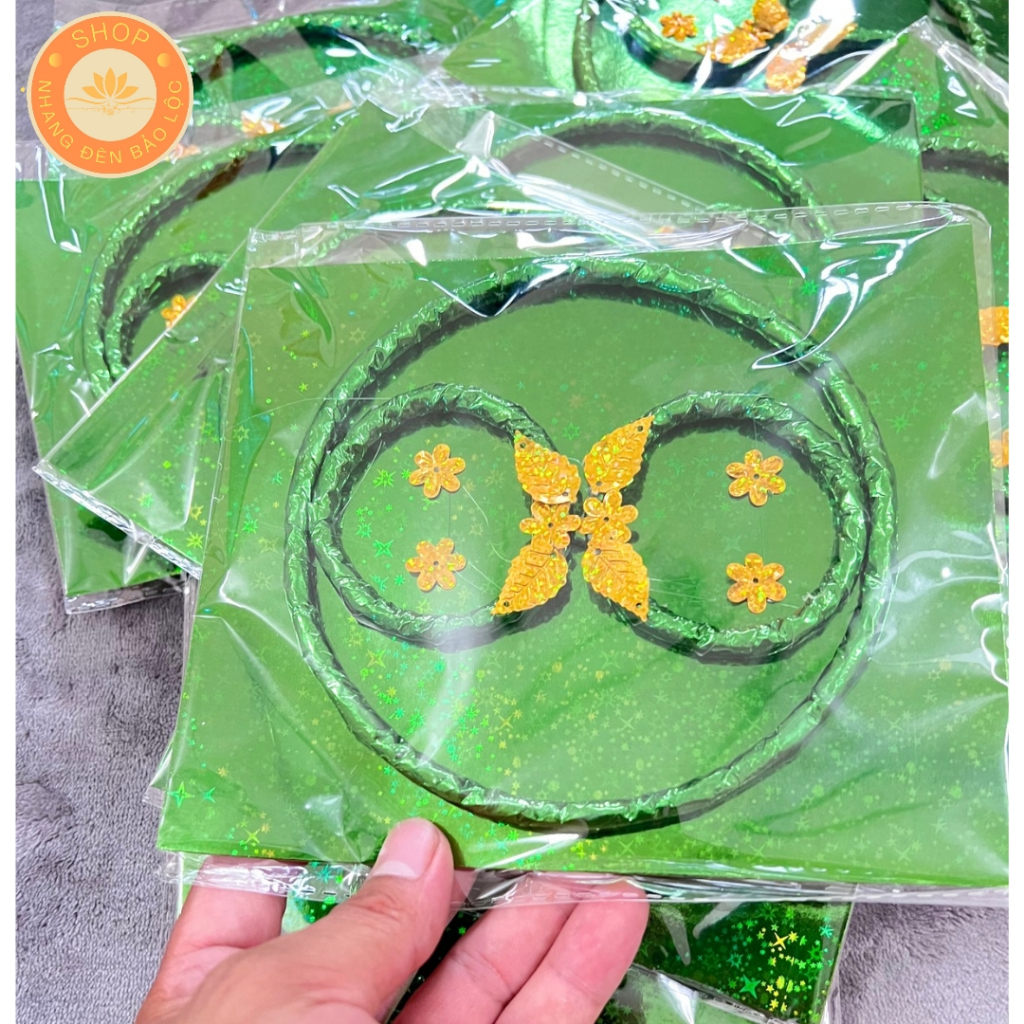 Bộ Trang Sức Màu Xanh Ánh Loại Cao Cấp Cúng Mụ,đầy Tháng,Thôi Lôi,kiềng,Lắc ,Nhẫn -Nhang Đèn Bảo Lộc