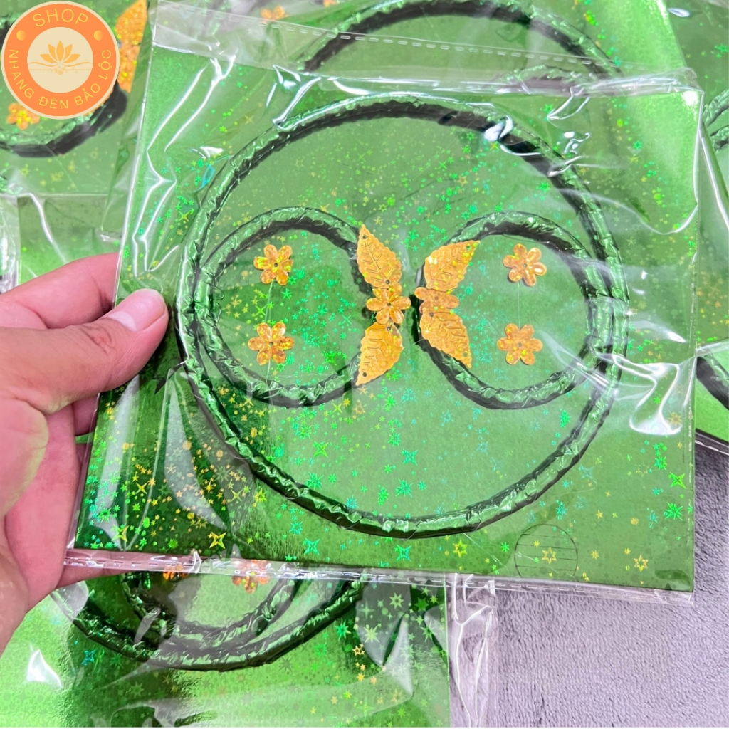 Bộ Trang Sức Màu Xanh Ánh Loại Cao Cấp Cúng Mụ,đầy Tháng,Thôi Lôi,kiềng,Lắc ,Nhẫn -Nhang Đèn Bảo Lộc