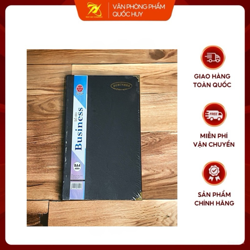 SỔ BÌA DA BUSINES BA4 (160/240/400 TRANG) SỔ BÌA DA HẢI TIẾN - VPP QUỐC HUY