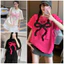 Áo thun Will Be Okay from rộng hình nơ nổi may nhún,Áo phông nữ form rộng cổ tròn vải cotton co giãn