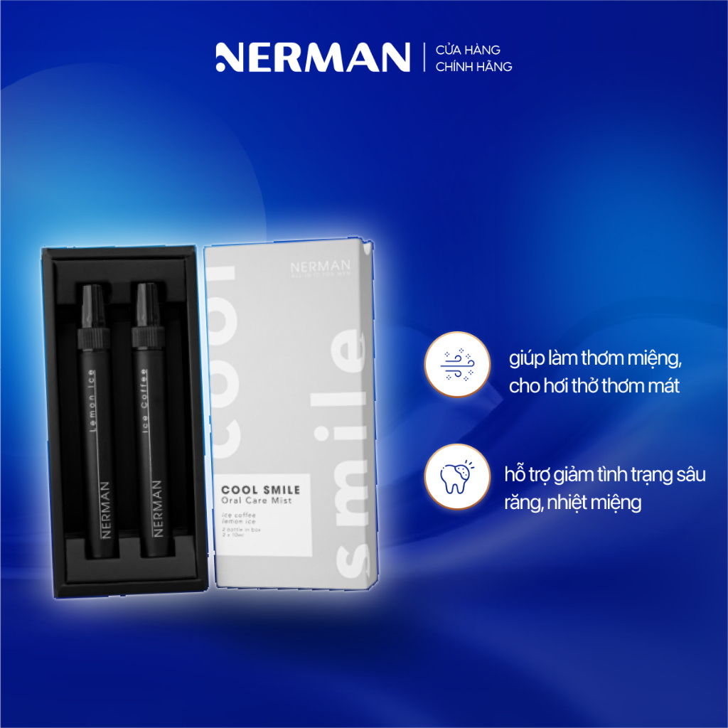 Ảnh Xịt thơm miệng Nerman Cool Smile 2 hương Ice Coffee & Lemon Ice 10ml/chai 2