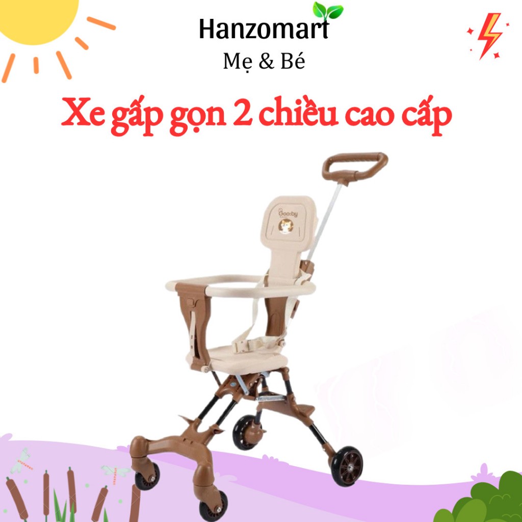 Xe đẩy gấp gọn 2 chiều cao cấp Gooby - hanzomart