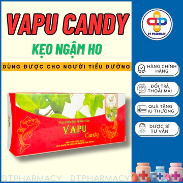 Kẹo Ngậm Ho Vapu Candy, Kẹo Ngậm Đau Họng Giúp Giảm Ho Đau Họng Khàn Tiếng Dùng Được Cho Người Tiểu Đường - DT PHARMACY