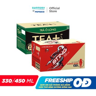 [SALE 15.7] Combo 1 Thùng 24 Chai Sting Dâu và 1 Thùng 24 Chai Tea+ (330ml và 450ml/chai)