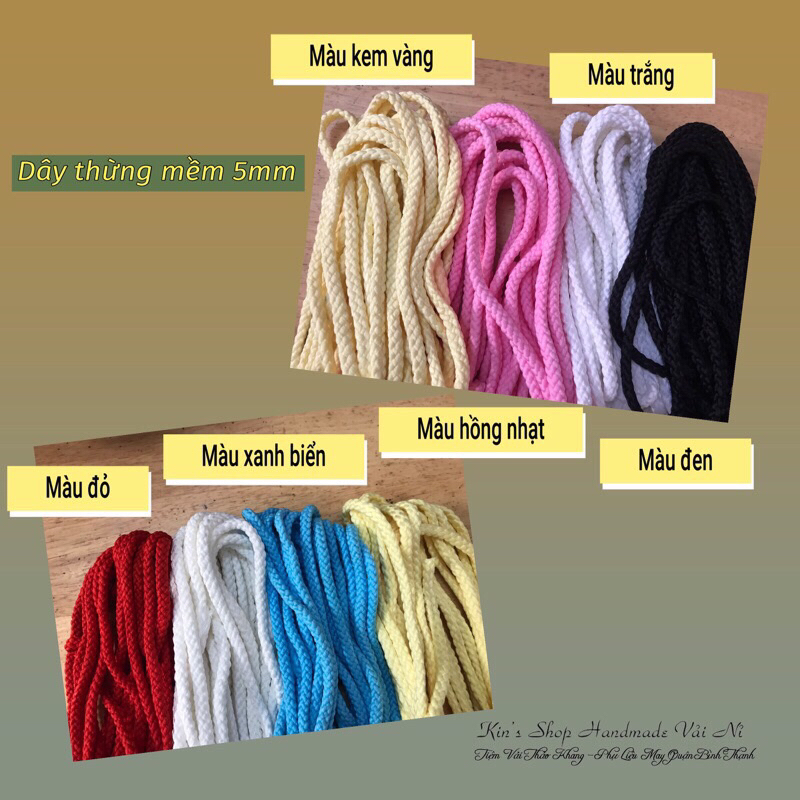 Combo 180 Mét Dây Thừng 5mm Nhiều Màu Mềm Dai Làm Dây Balo Rút, Túi Dây ...