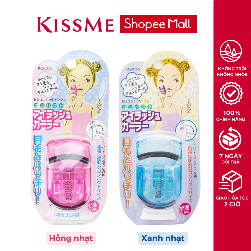 Ảnh Dụng cụ bấm cong lông mi cầm tay Nhật Bản uốn mi cong tự nhiên bằng nhựa Kèm 1 miếng đệm thay thế Compact Curler KAI 2