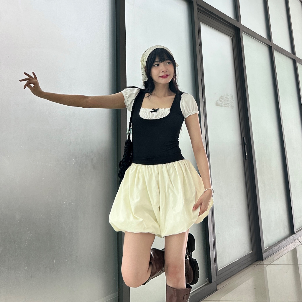 Áo body LOLI form ôm body tôn dáng Phong cách Coquette FFCLUB mix