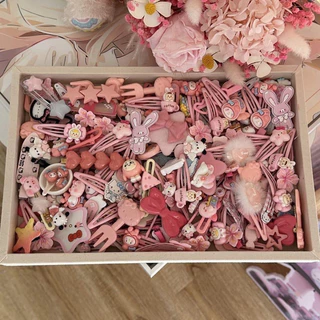 Set 50 kẹp tóc màu hồng, màu xanh cho bé gái siêu dễ thương phong cách hàn quốc