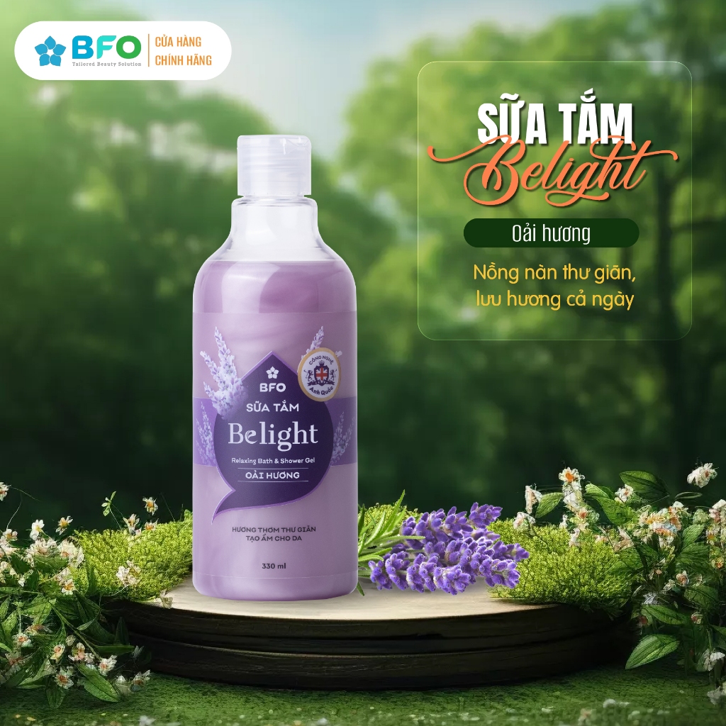 Ảnh Sữa Tắm Hương Nước Hoa Dưỡng Trắng Da Giữ Ẩm BFO Belight 330ml 4