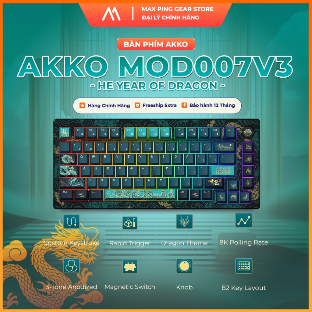 Bàn phím cơ AKKO MOD007v3 HE Year of Dragon (Hotswap,RGB / USB Type C ...