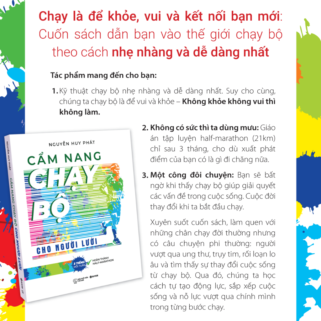 Sách - Cẩm Nang Chạy Bộ Cho Người Lười - Ba Tiếng Mỗi Tuần Hoàn Thành Half-marathon