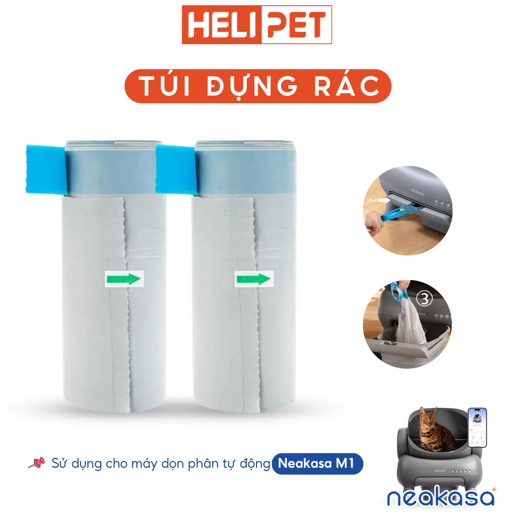 Ảnh Túi rác dùng cho máy dọn phân mèo NEAKASA M1 dễ dàng kéo khoá túi rác - HELIPET 2
