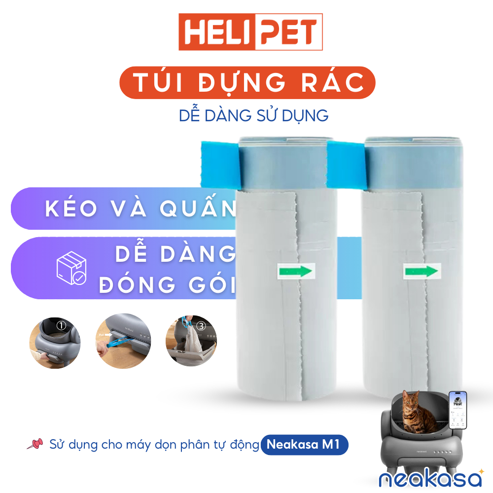 Ảnh Túi rác dùng cho máy dọn phân mèo NEAKASA M1 dễ dàng kéo khoá túi rác - HELIPET 1