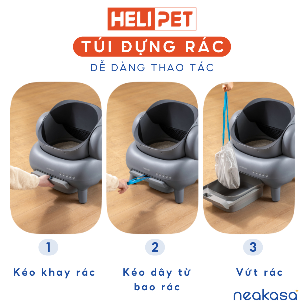 Ảnh Túi rác dùng cho máy dọn phân mèo NEAKASA M1 dễ dàng kéo khoá túi rác - HELIPET 3