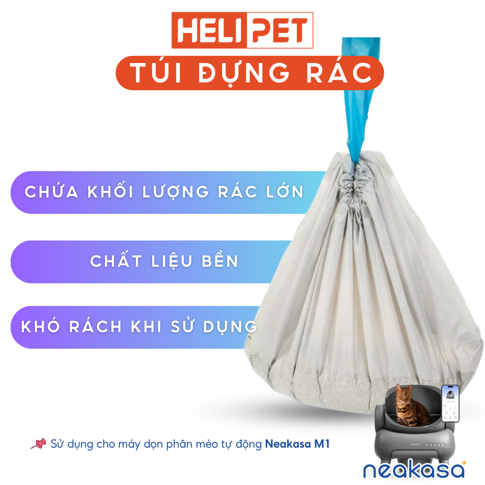 Ảnh Túi rác dùng cho máy dọn phân mèo NEAKASA M1 dễ dàng kéo khoá túi rác - HELIPET 4