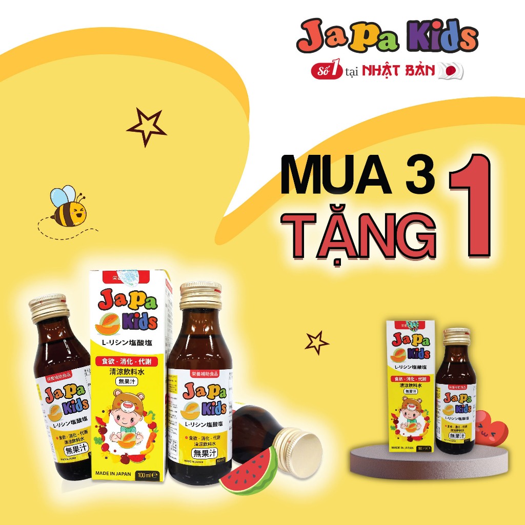 Ảnh Mua 3 Tặng 1 Japa Kids  kích thích ăn ngon tăng cân tăng chiều cao Cho Bé 100ml 1