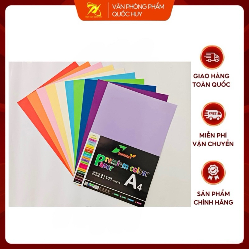 BÌA MÀU A4 TRỘN 10 MÀU, 100TỜ/TẬP 1 - VPP QUỐC HUY.
