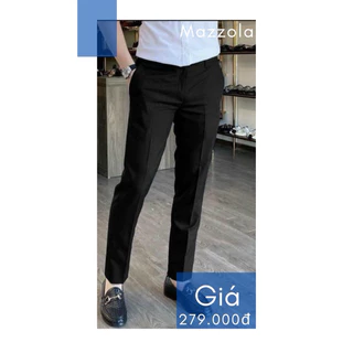 HỎA TỐC ( 𝐌𝐀𝐙𝐙𝐎𝐋𝐀 𝐒𝐇𝐎𝐏 ) Quần Tây Nam Đen Trơn Form Slimfit Vải Cotton Co Giãn Nhẹ Chất Vải Dày Dặn LT003834