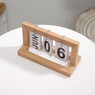 Lịch Gỗ Để Bàn Lật Số Decor Trang Trí Nhà Cửa, Bàn Làm Việc, Bàn Học Tập Chất Liệu Gỗ Cao Cấp Mộc Mạc LABY HOME