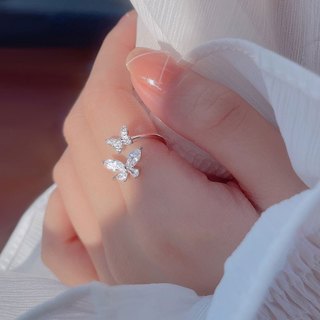 Nhẫn hở điều chỉnh được chi tiết bướm hottrend siêu xinh phog cách Hàn Quốc N001