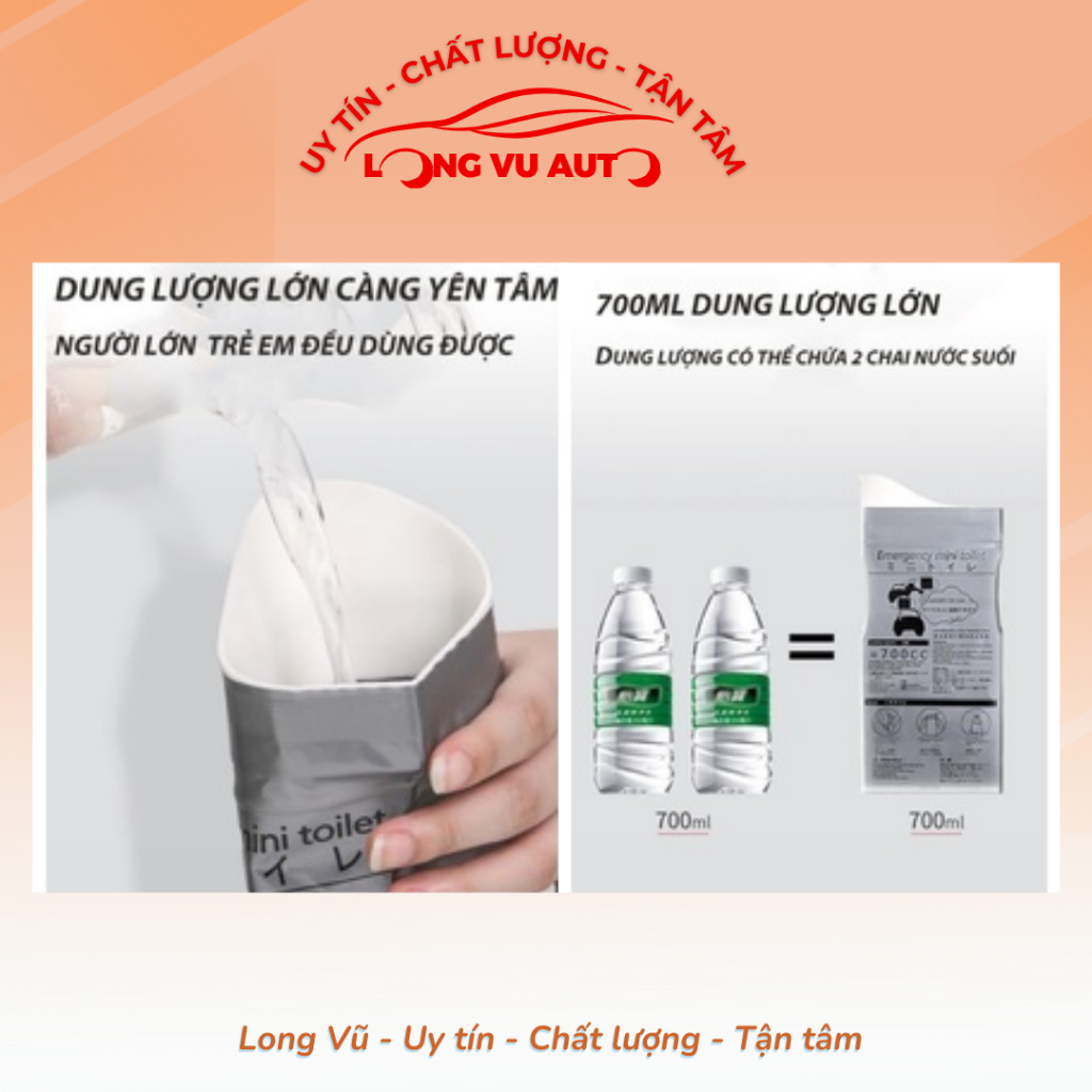 Túi đựng nước tiểu - nôn ói khẩn cấp dùng trên xe ô tô chứa 700cc nước