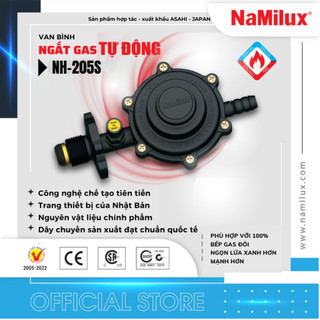 Bộ Van Dây Gas NaMilux NH-205S│Sản Phẩm Gồm Có 1 Van Ngắt Gas Tự Động + 1 Dây Dẫn Gas 1.2m + 2 Cổ Dê│Hàng Chính Hãng