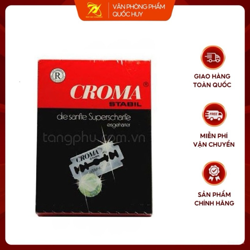LƯỠI DAO CẠO RÂU CROMA HỘP 10 CÁI (HÀNG CHUẨN CÔNG TY) - VPP QUỐC HUY.