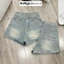 Quần short jean nữ lưng cao chất denim không co giãn thêu nơ túi trước sau Anngo - AT479