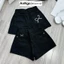 Quần short jean nữ lưng cao chất denim không co giãn thêu nơ túi trước sau Anngo - AT479