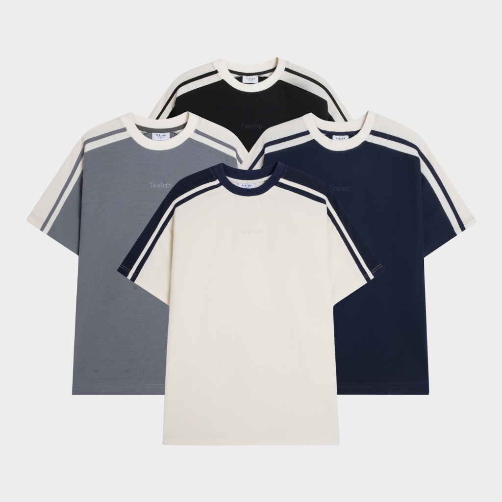 Ảnh Áo Thun Teelab Sporty Side-Line Tshirt Vải Waffle Unisex Form Oversize Local Brand TS257 1