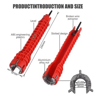 Bộ cờ lê lắp đặt vòi chén bếp, bồn tắm 8 trong 1 - Dụng cụ móc hai đầu để sửa chữa bồn rửa phòng tắm