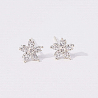 Khuyên tai bạc nữ LAMY Flower Snowflake Silver Earrings 3192- Khuyên tai bạc ta