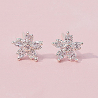 Khuyên tai bạc nữ LAMY Flower Snowflake Silver Earrings 3192- Khuyên tai bạc ta
