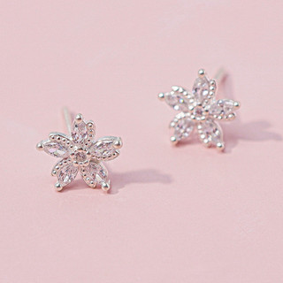 Khuyên tai bạc nữ LAMY Flower Snowflake Silver Earrings 3192- Khuyên tai bạc ta