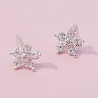 Khuyên tai bạc nữ LAMY Flower Snowflake Silver Earrings 3192- Khuyên tai bạc ta