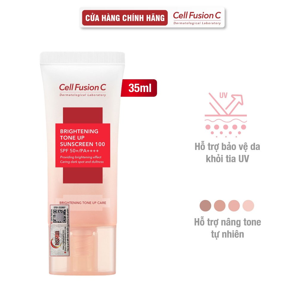 Ảnh [COMBO 35ML + 35ML] Kem Chống Nắng Dưỡng Trắng Nâng Tone Kiềm Dầu Cell Fusion C Toning Sunscreen 100 SPF50+/ PA++++ 1