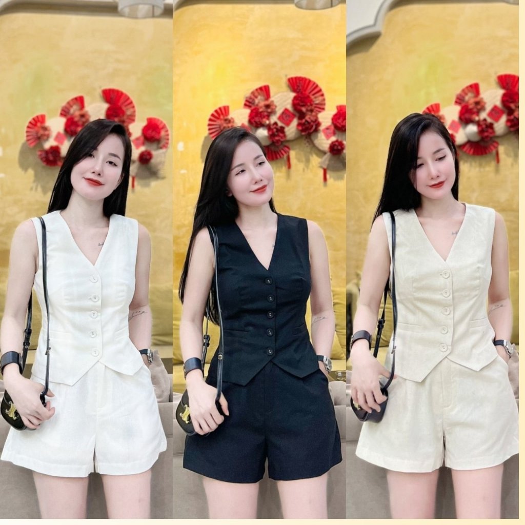 Set ba lỗ sát nách 2 lớp phù hợp đi chơi, đi làm phong cách thanh lịch, tối giản thiết kế cao cấp nhà JOLIE
