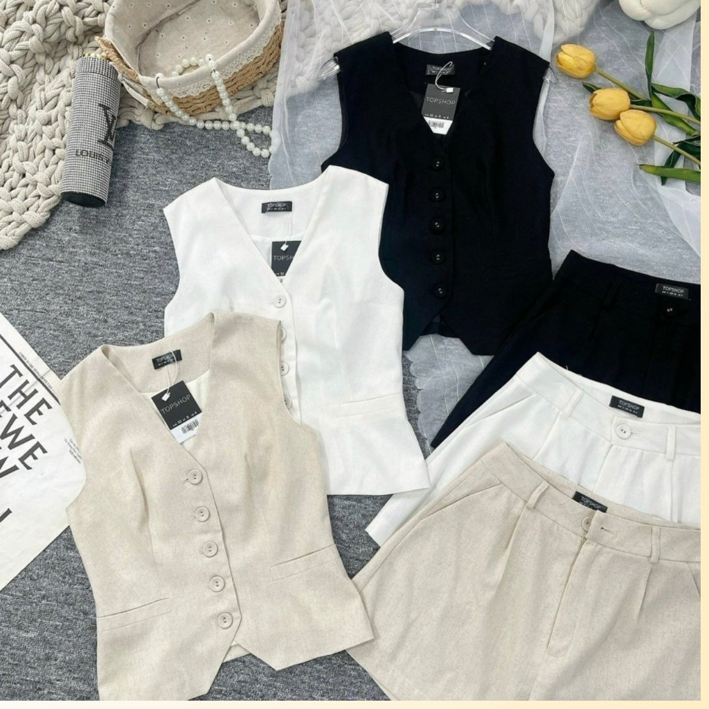 Set ba lỗ sát nách 2 lớp phù hợp đi chơi, đi làm phong cách thanh lịch, tối giản thiết kế cao cấp nhà JOLIE