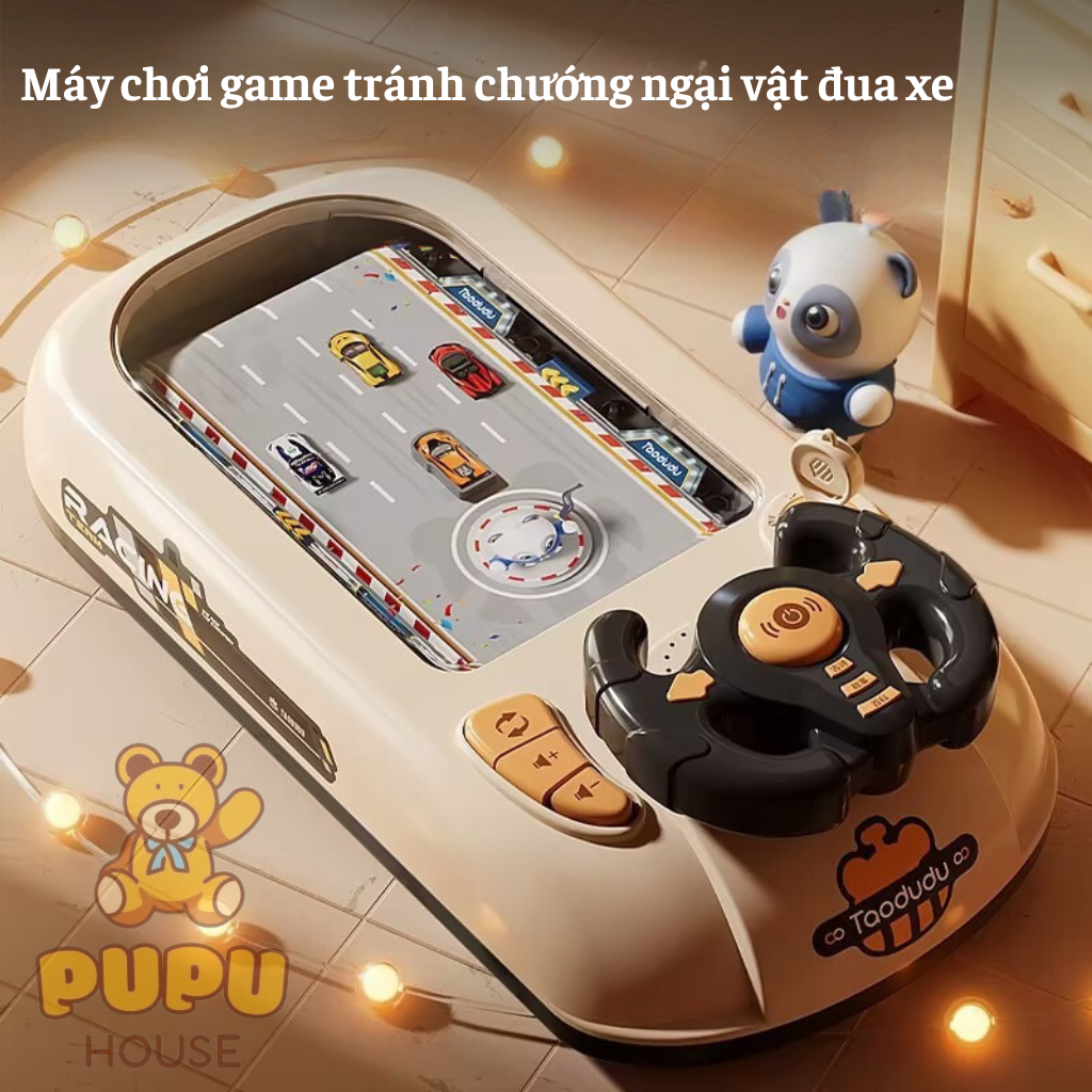 Đồ Chơi ô tô Đường Đua Xe Có Màn Hình Chuyển Động Cho Bé Điều Khiển Có Vô Lăng Đồ Chơi Đua Xe Cho Bé - PUPU HOUSE