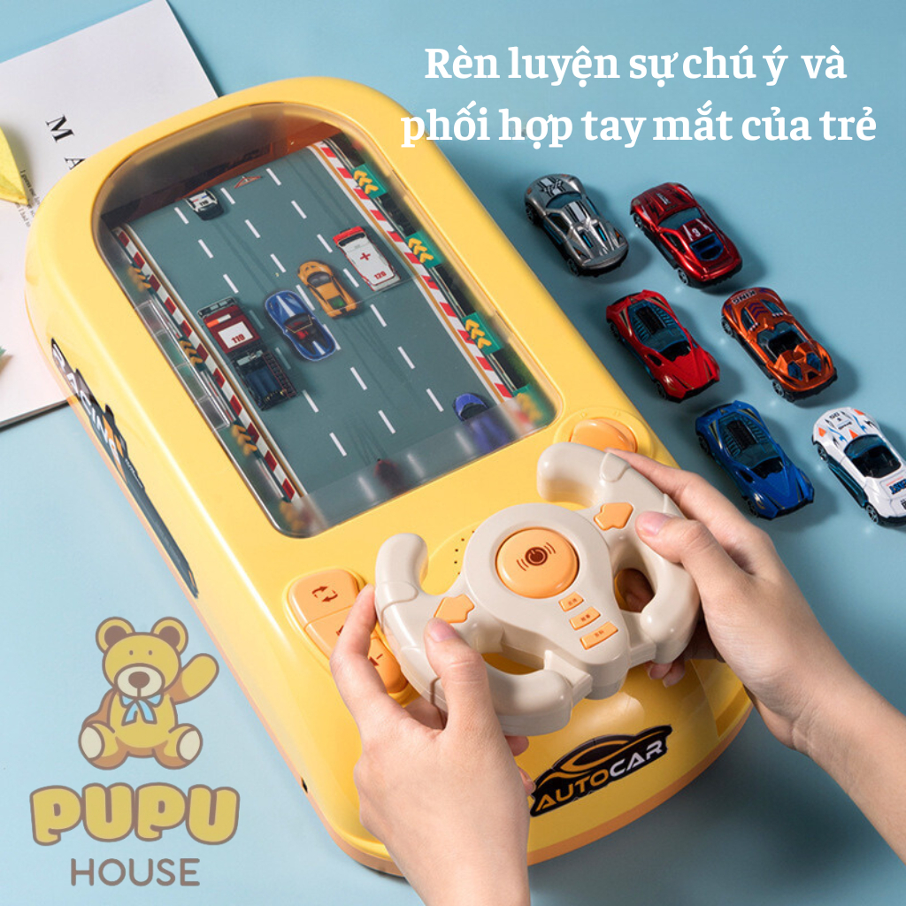 Đồ Chơi ô tô Đường Đua Xe Có Màn Hình Chuyển Động Cho Bé Điều Khiển Có Vô Lăng Đồ Chơi Đua Xe Cho Bé - PUPU HOUSE