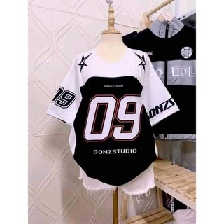 Áo phông số 09 cổ chữ V, Áo phông tay lỡ Unisex Cotton co dãn