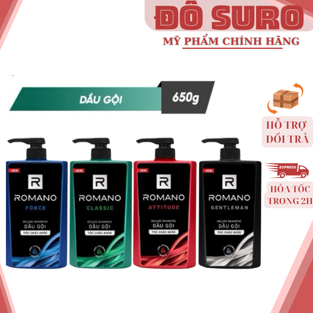 Dầu gội Romano hương nước hoa Classic/ Attitude/ Gentleman/ Force 650g