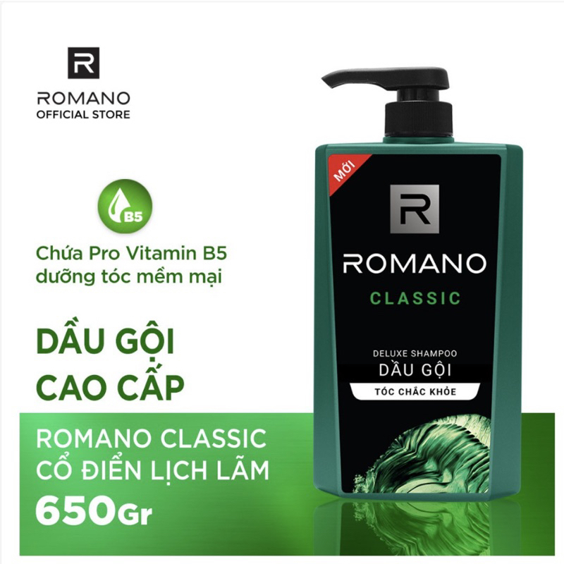 Dầu gội Romano hương nước hoa Classic/ Attitude/ Gentleman/ Force 650g