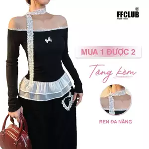 Áo body nữ kiểu Trễ vai Phối Voan form ôm body tôn dáng FFCLUB mix